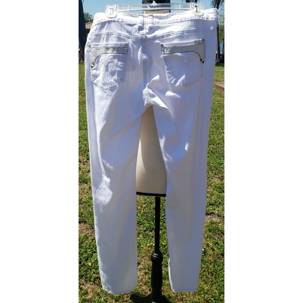 Buffalo David Bitton Womens Gael Straight Leg Jeans Size 31 White Denim Stretch